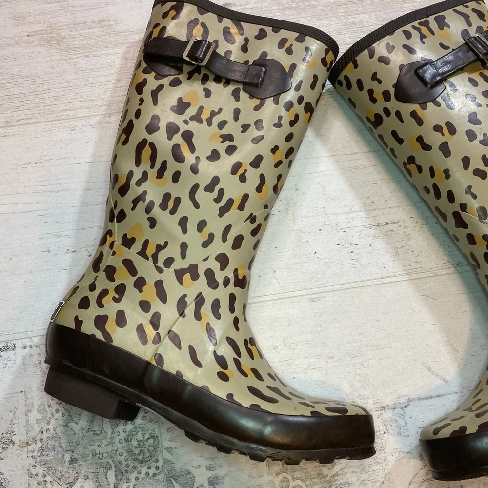L.L. Bean Wellie Rain Boots in Cheetah Print